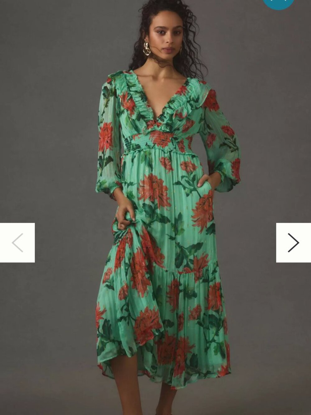 Anthropologie -The Odetta Ruffled V Neck Dress - SP